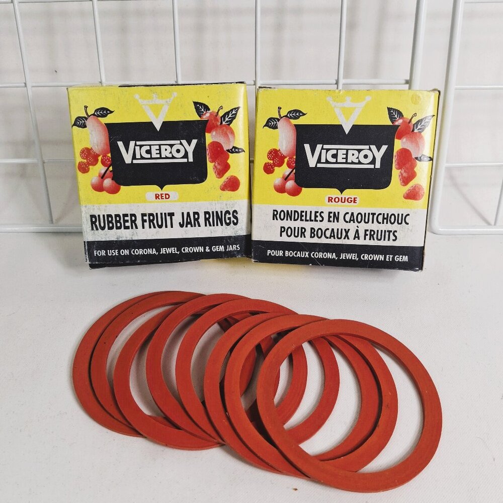 19 Vintage Viceroy Rubber Canning Rings For Glass Jars Corona Jewel Crown Gem